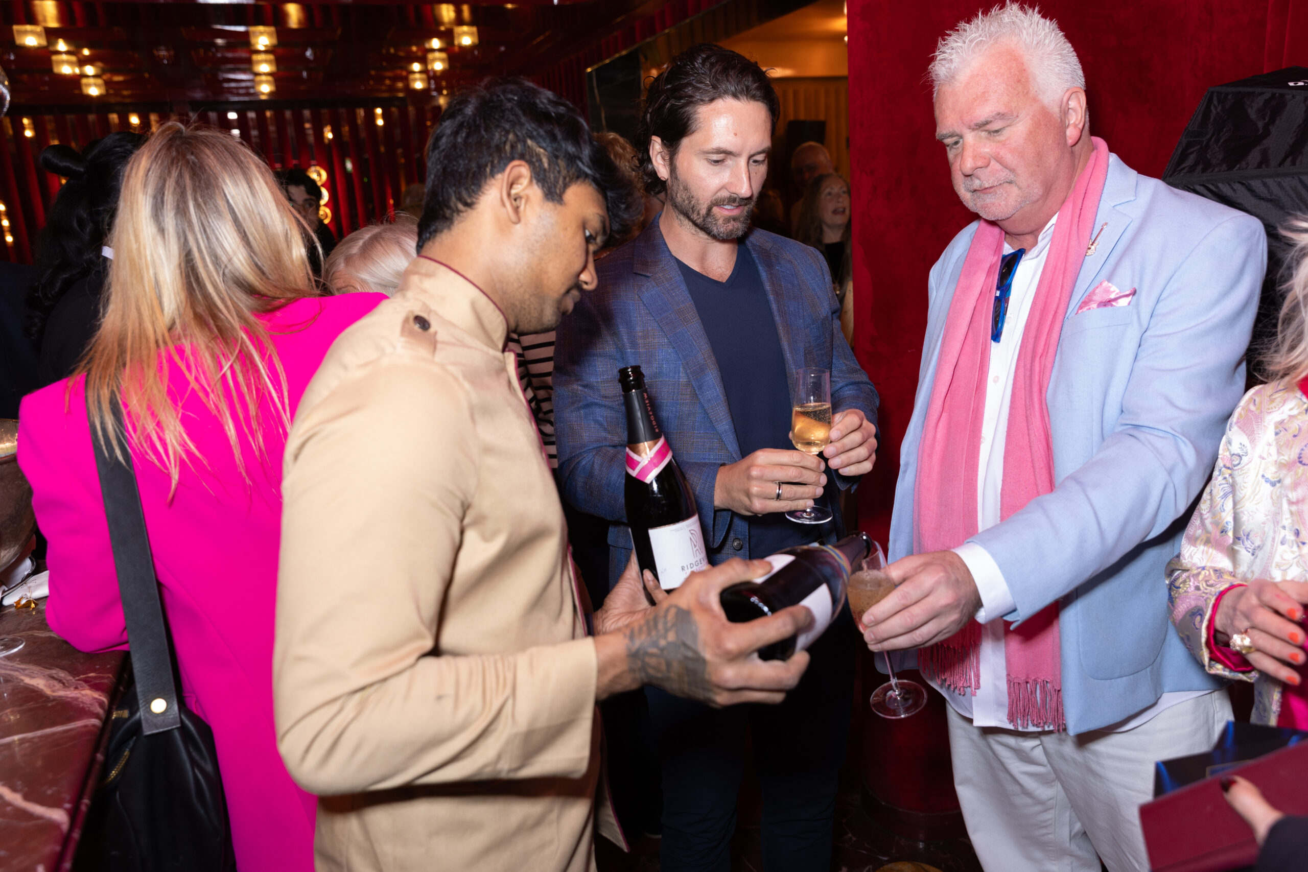 Mike Dickman and Gregg Ainsworth sampling Ridgeview Wine